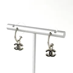 シャネル ココマーク フープピアス シルバー