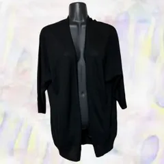 GLACIER　グラシア　カーディガン　ブラック　レディース　ガウンコート　透け感　伸縮性有　ドルマン　ビスコースレーヨン使用　オープンフロント