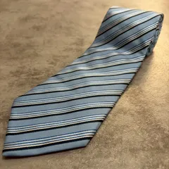 【ストライプ】レジメンタルストライプネクタイ　水色　ライトブルー　光沢肉厚