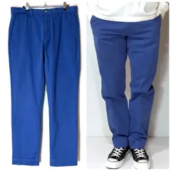 Polo Ralph Lauren ポロラルフローレン ノータック チノパン SLIM FIT【W33L32】ブルー 青 BLUE スリムフィット ワンポイント刺繍ロゴピスネーム コットン チノ ポロチノ テーパード メンズ トラウザーズ  p25123415