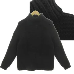 ルイス Lui's タートルネックニット LUZ1032505A0002 セーター 長袖 厚手 ウール混 ブラック 黒 F