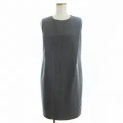 エムプルミエ M-Premier ノースリーブワンピース ひざ丈 ボックス 無地 グレー 34