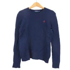 ポロ ラルフローレン POLO RALPH LAUREN ケーブル ニット 長袖 ウール カシミヤミックス 男の子 L 170/96A ネイビー ■FF