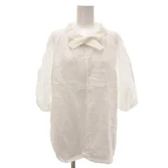 23区 オンワード樫山 美品 ブラウス シャツ ボウタイ リボン 七分袖 麻 リネン 38 /YJ