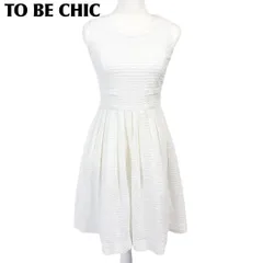 美品】 TO BE CHIC ノースリーブワンピース フレア 38 オフホワイト
