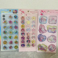 サンリオ　おはじきシール　ウォーターシール　ハローキティ　日焼け　マイメロディ　3種セット