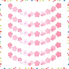 【在庫処分】結婚式 誕生日 文化祭 DIY装飾 雛祭り 春の雰囲気づくり 母の日 パーティー飾り お花見 写真撮影用 桜飾り壁掛け 室内デコレーション ガーランド 桜バナー 桜 6本セット