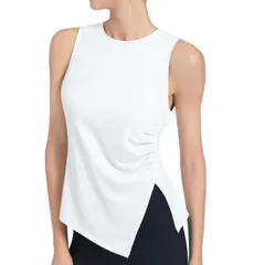 丈長 ロング丈 体型カバー トップス ジム タンクトップ スポーツウェア 吸汗速乾 ノースリーブ 通気性 レディース 薄手 ヨガウェア ヨガ CITIZ] フィットネス [ANGEL トレーニング