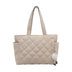 レディース ふわふわ 肩掛けバッグ A4対応 軽量 キルティング 撥水 ナイロン製 トートバッグ 大容量 おしゃれバッグ [MR&KB] 通勤バック