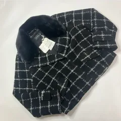 【新品未使用】インゲボルグ 黒チェック ファー使いコート/2024年