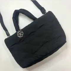 インゲボルグ 黒 ロゴ刺繍キルティング2wayバッグ