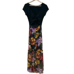 Desigual(デシグアル) ワンピース サイズM レディース 黒×レッド×マルチ マキシ丈/花柄/シースルー