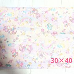 ハンドメイドランチョンマット☆ピンクユニコーン×カラフルストライプ
