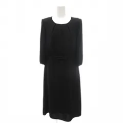 ユキトリイ YUKI TORII ワンピース フォーマル 11 黒 ブラック 無地 ラウンドネック 七分袖 /TZ ■GY60