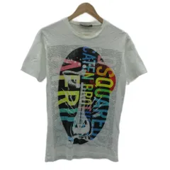 ディースクエアード DSQUARED2 Tシャツ カットソー S オフホワイト 半袖 クルーネック グラフィックプリント /YS17 ■GY61