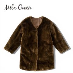 Mila Owen マルチマテリアルノーカラーファーコート♡新品未使用タグ