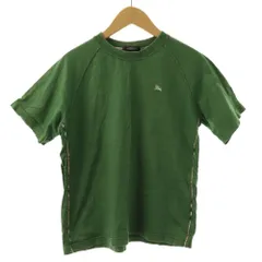 バーバリー ロンドン BURBERRY LONDON Tシャツ M 緑 グリーン 半袖 チェック柄 ロゴ刺繍 /RP ■GY58