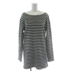 ザラ ZARA カットソー S 黒 ブラック ボーダー柄 ボートネック 長袖 /PP ■GY58