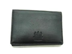 ■新品同様■ Aquascutum アクアスキュータム レザー カードケース 名刺入れ カード入れ メンズ ブラック系 DL7244