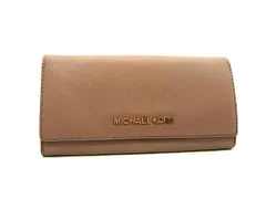 ■美品■ MICHAEL KORS マイケルコース レザー 二つ折り 長財布 ウォレット 札入れ 小銭入れ カード入れ ピンクベージュ系 DL7504