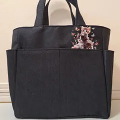 【クーポン付き！】ポケットいっぱい♩反射材あり！　サイドポケット付き　ミニトートバッグ