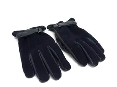 ■美品■ Paul Smith ポールスミス ウール等×レザー 手袋 グローブ 防寒具 メンズ レディース ネイビー系 DL5498