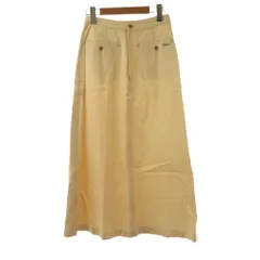 マドモアゼルノンノン mademoiselle NON NON スカート フレア M クリーム 無地 ロング丈 タック入り /RP ■GY58