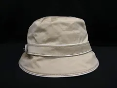 ■美品■ COACH コーチ コットン100％ バケットハット 帽子 レディース ベージュ系×ホワイト系 DL6118