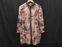 ■美品■ HIROKO KOSHINO ヒロココシノ キュプラ×コットン 長袖 シャツ ブラウス ワンピース 表記サイズ 38 洋服 ピンク系 DL6121