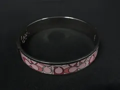 COACH コーチ シグネチャー ブレスレット バングル アクセサリー レディース シルバー系×ピンク系 DL4970