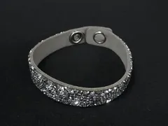 SWAROVSKI スワロフスキー スエード ラインストーン ブレスレット アクセサリー レディース グレー系×シルバー系 DL4971
