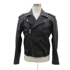 スピリットオブモーターサイクル SRP ライダースジャケット レザージャケット 革ジャン ミドル丈 ダブル L 黒ブラック /MA5 ■GY61