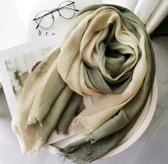 【アボカドグリーン×ライトイエロー】大判 ストール レディース 春 夏 秋 薄手 グラデーション ショール 冷房対策 紫外線対策 寒さ対策 巻き物 おしゃれ かわいい