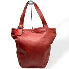 良品　COACH オールドコーチ　USA製　トートバッグ　肩掛け　レザー　レッド