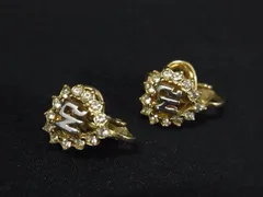 NINA RICCI ニナリッチ ラインストーン クリップ式 イヤリング アクセサリー レディース ゴールド系 DL4469