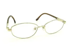 ■極美品■ DAKS ダックス DK-3016 53□15-138 度入り メガネ 眼鏡 めがね レディース メンズ  シルバー系×ブラウン系 DL4504のサムネイル