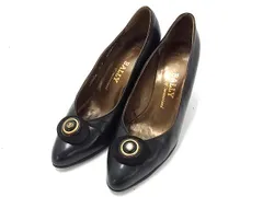 BALLY バリー レザー ヒール パンプス 表記サイズ 2 1/2 (約21.5㎝) 靴 シューズ レディース ブラック系 DL4658
