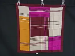 ■美品■ ChristianDior クリスチャンディオール シルク100% スカーフ ストール レディース ボルドー系×マルチカラー DL4733