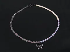 ■美品■ ANNASUI アナスイ バタフライ 蝶 ビーズ ネックレス ペンダント アクセサリー レディース ピンク系 DL3963