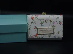 ■美品■ Samantha Thavasa Petit Choice サマンサタバサ レザー 花柄 三つ折り 財布 ウォレット 札入れ 小銭入れ ホワイト系 DL2680