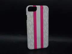 ■美品■ MICHAEL KORS マイケルコース レザー MK柄 iPhone6/6S対応 アイフォンケース スマホケース ホワイト系×ピンク系 DL2699