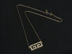 ■美品■ GIVENCHY ジバンシィ ヴィンテージ ラインストーン ネックレス ペンダント アクセサリー レディース ゴールド系 DL3453