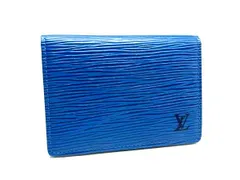 ■美品■ LOUIS VUITTON ルイヴィトン M63205 エピ 2カルト ヴェルティカル カードケース パスケース カード入れ ブルー系 DL2627