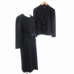 ブロドール BRODEUR アンサンブル セットアップ ジャケット ワンピース ロング 総裏 刺繍 ウール 11 M相当 黒 ブラック /MM