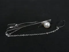 ■美品■ TASAKI タサキ 本真珠 アコヤ真珠 SV925 タイタック ネクタイピン アクセサリー 紳士 メンズ シルバー系 DL3098
