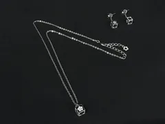 MARY QUANT マリークワント ネックレス ピアス アクセサリー 2点セット レディース シルバー系×ブラック系 DL1961