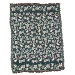 vintageラグ ブランケット マルチカバー タペストリー フラワー 花 ハチドリ アニマル 動物 パターン Rug Throw Blanket Flower 2523