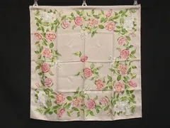 ■美品■ VALENTINO ヴァレンティノ シルク100% 大判 フラワー 花柄 スカーフ ストール ショール レディース ライトグレー系 DK8480