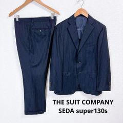 SADA ストライプ メンズ セットアップ スーツ Lサイズ 美品 ネイビー