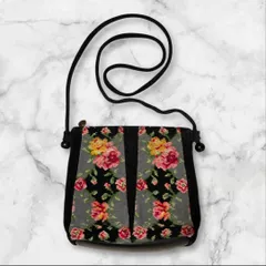 FEILER フェイラー 花柄 シュニール 斜め掛け ポシェット ブラック